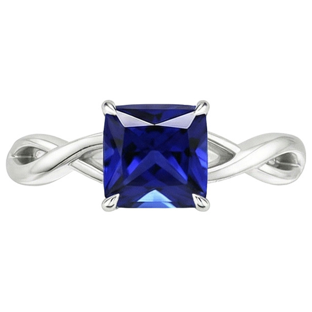 natural cushion sapphire 2.25ct ring close up detail