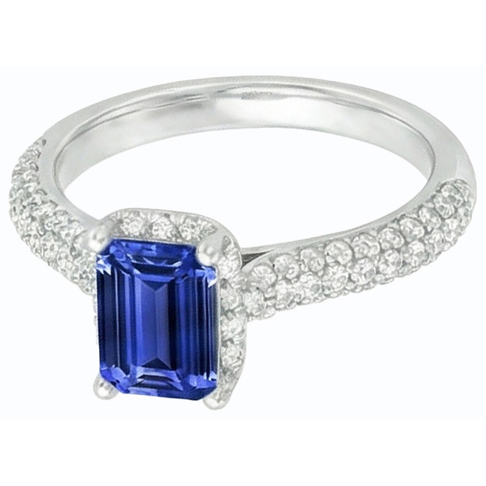 natural emerald sapphire 3.50ct ring close up detail