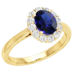 Women's Halo Natural Earth Mined Diamond ( Not Lab Grown ) Ring Oval Blue Sapphire 7.50 Carats