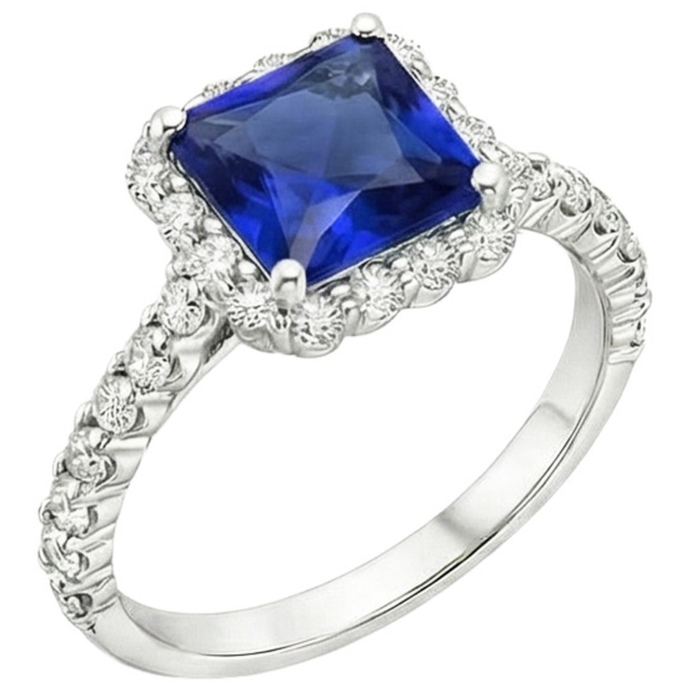natural round sapphire 6.50ct ring side angle