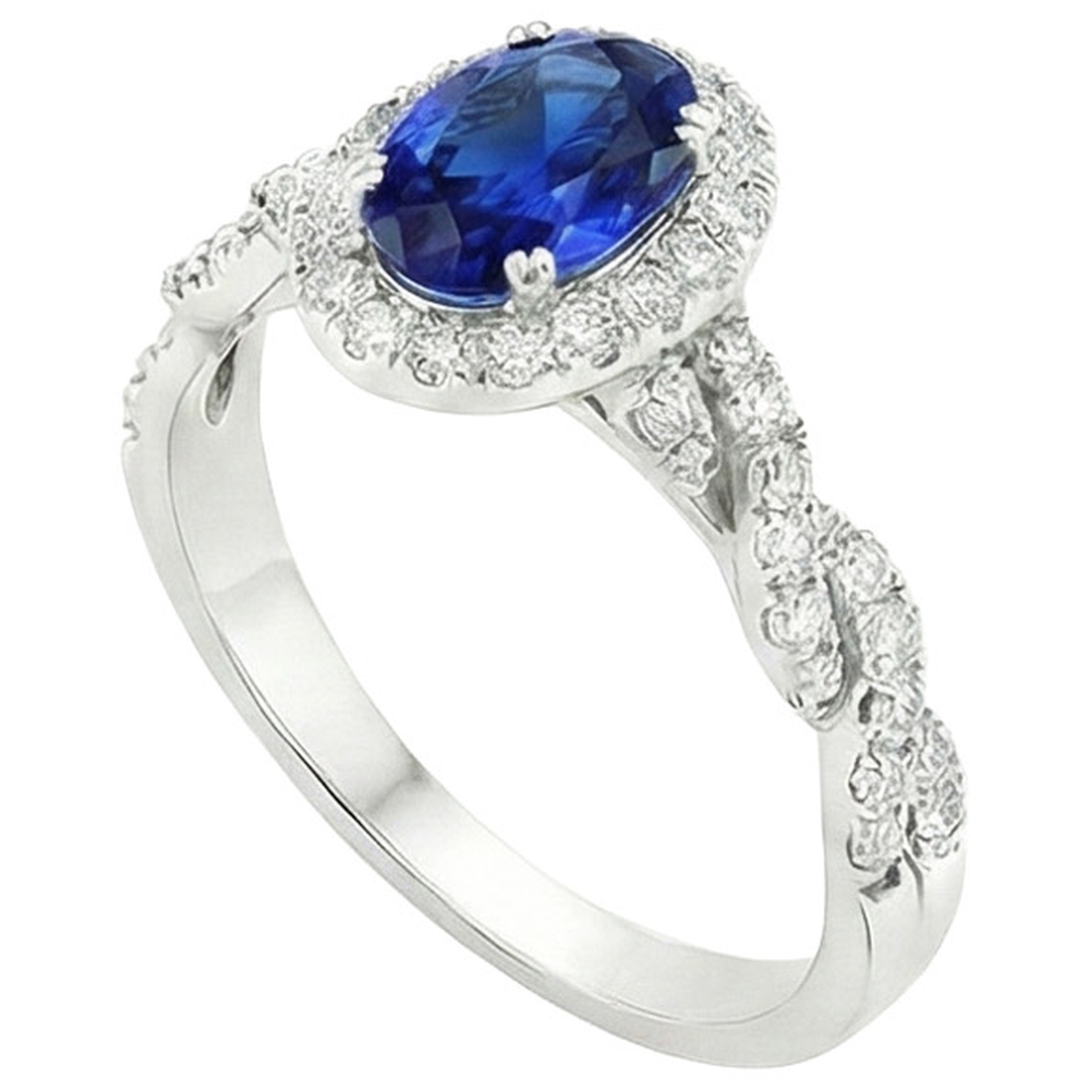 natural round sapphire 4.50ct ring close up detail