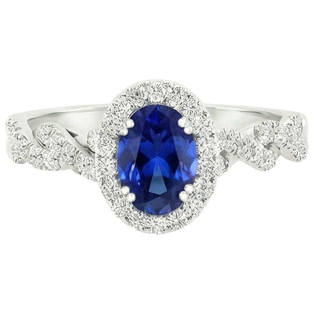 natural round sapphire 4.50ct ring front view