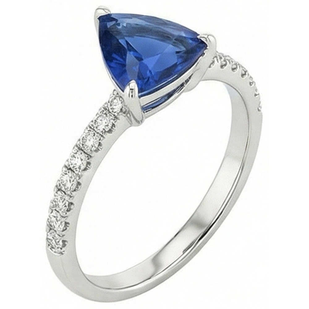natural round sapphire 2ct ring side angle