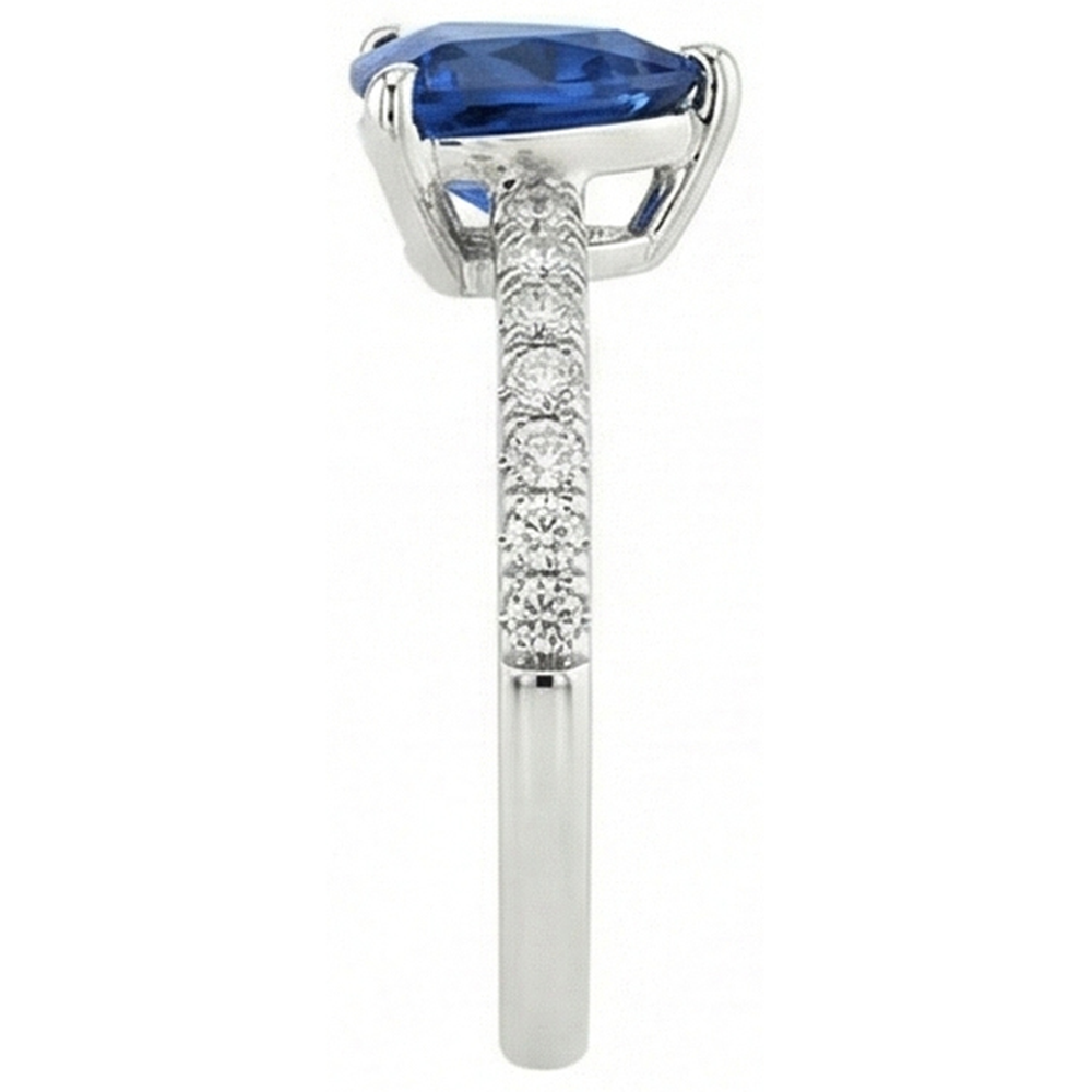 natural round sapphire 2ct ring top view