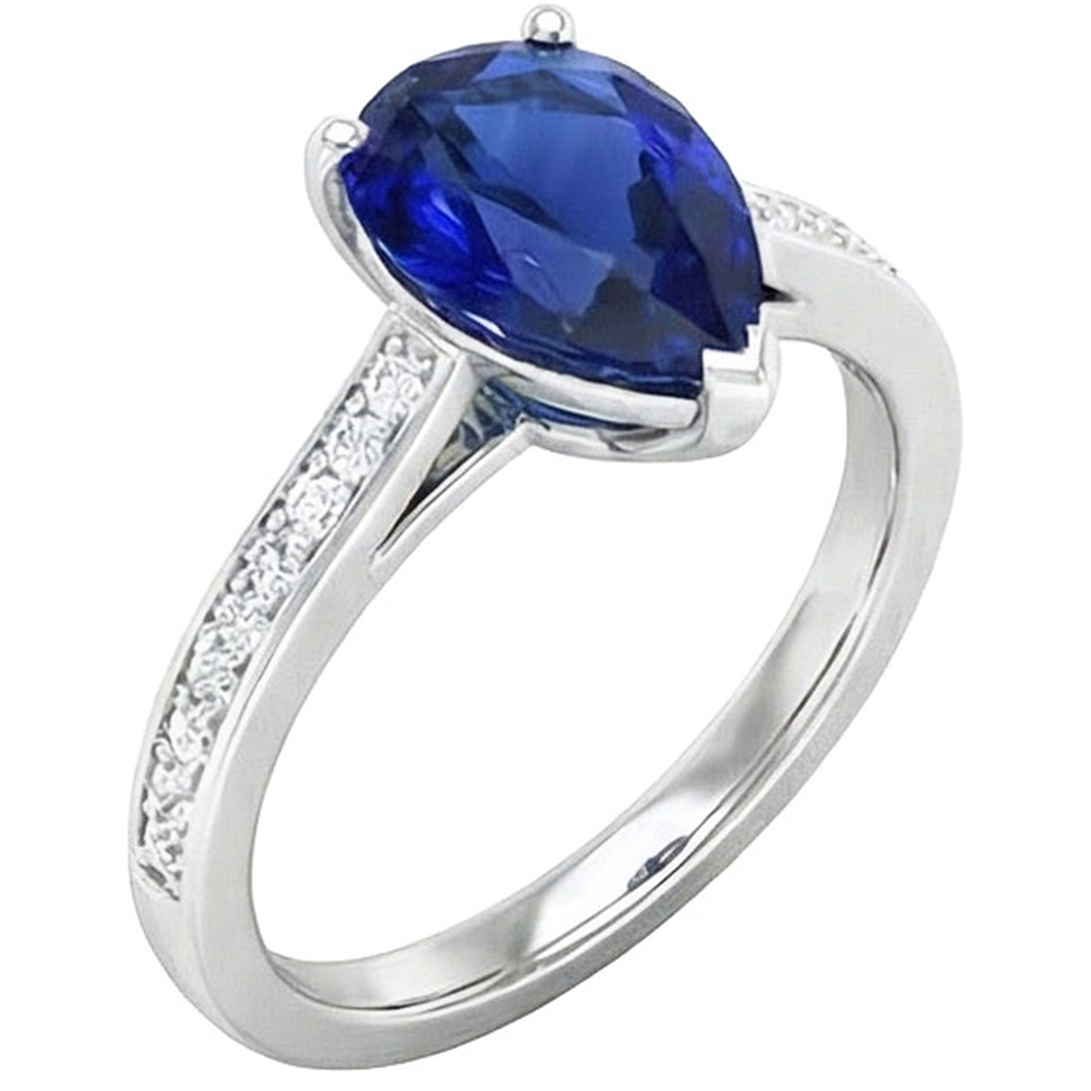 natural round sapphire 4.50ct ring top view