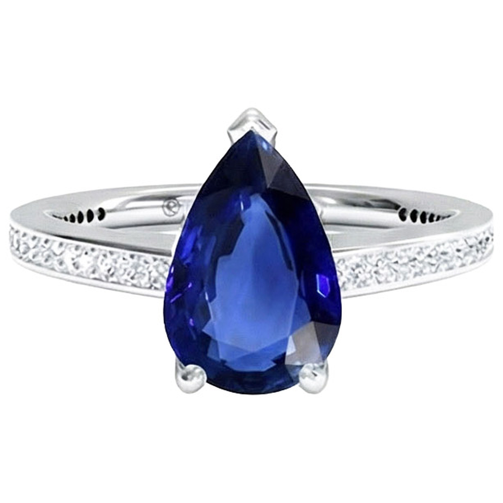 natural round sapphire 4.50ct ring profile view