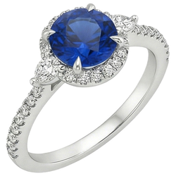 Natural Sapphire Ring 3ct - White Gold 14K