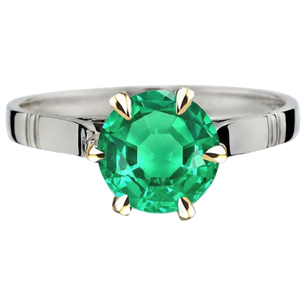 Authentic Fine Emerald Precious Stone Ring – side view