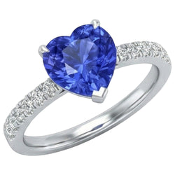 Natural Sapphire Ring 2ct - White Gold 14K