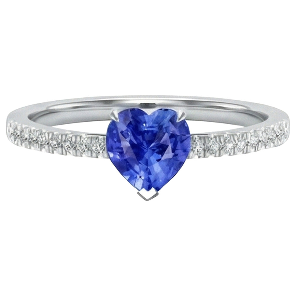 natural round sapphire 2ct ring side angle