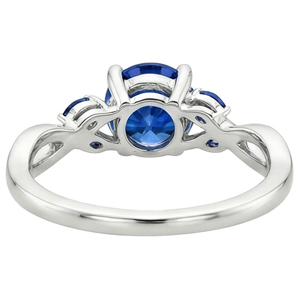 Women's Ring Round & Marquise Ceylon Sapphire Gemstones 2.50 Carats