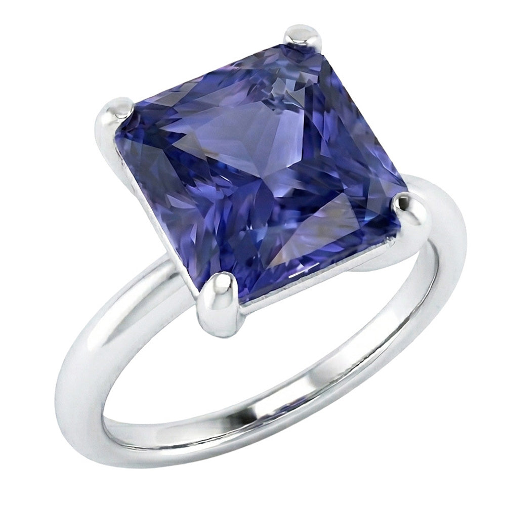 Women's Solitaire Ring Radiant Srilankan Sapphire Gemstone 2.50 Carats