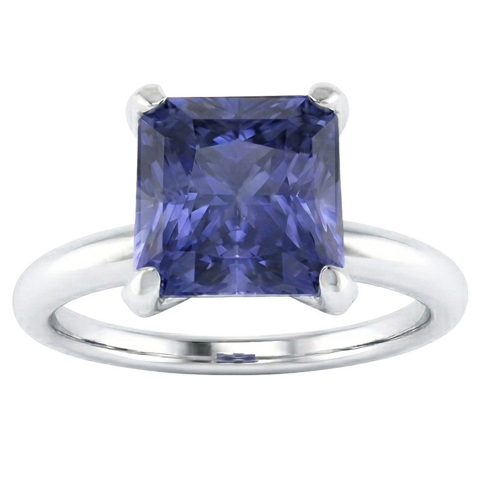 Women's Solitaire Ring Radiant Srilankan Sapphire Gemstone 2.50 Carats