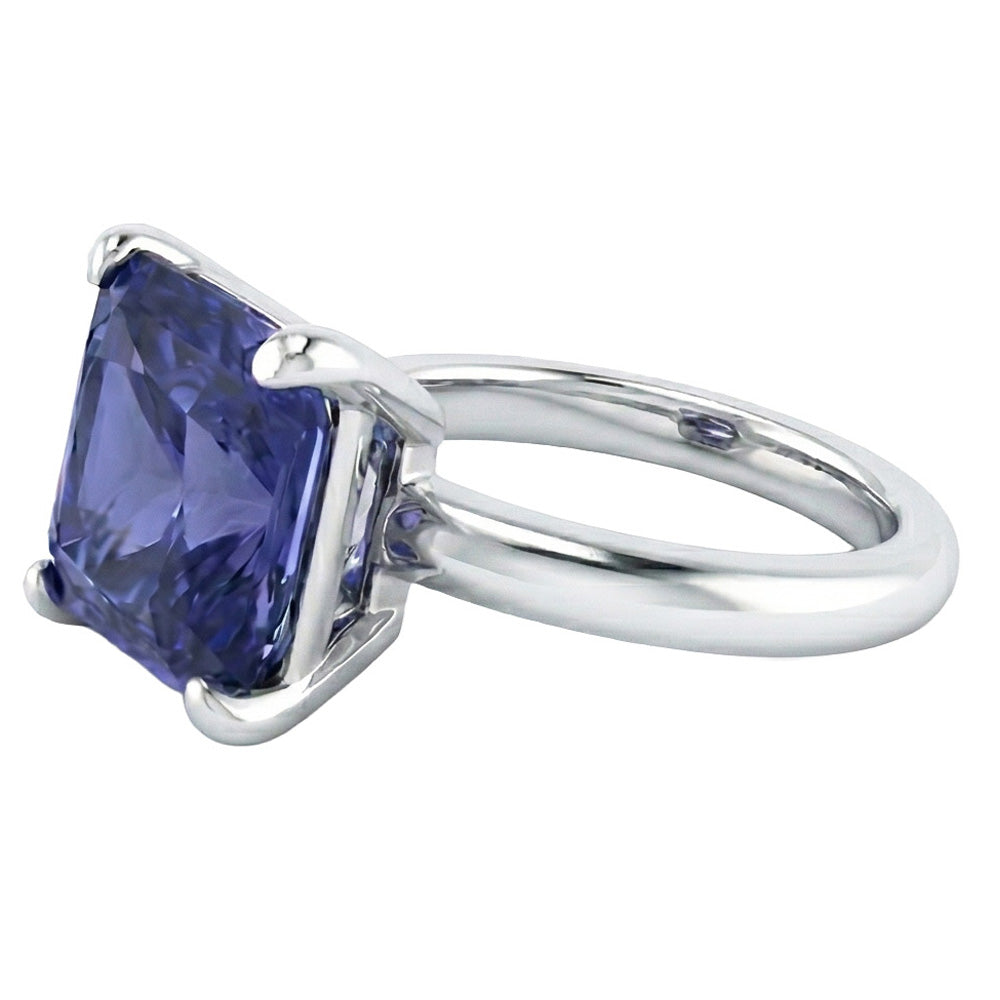Women's Solitaire Ring Radiant Srilankan Sapphire Gemstone 2.50 Carats
