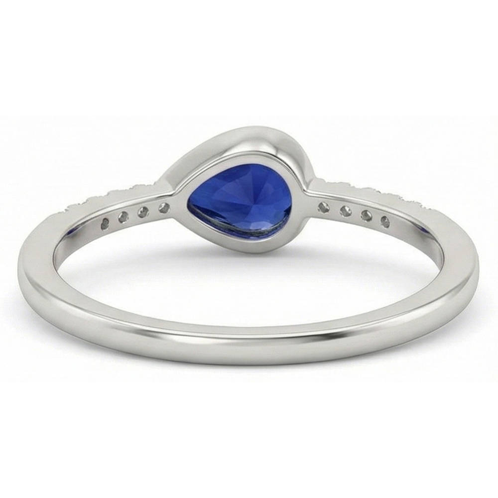 natural round sapphire 2.50ct watch on white background
