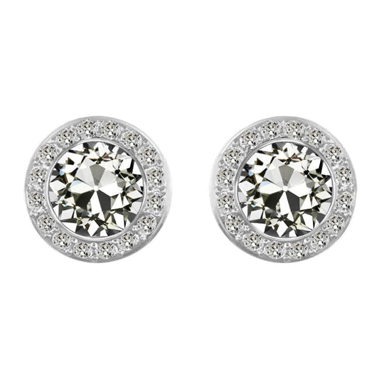 Natural Fine Diamond Drop Earrings 2 ct 14K White Gold – main view