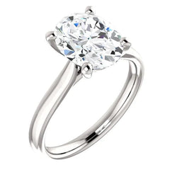 Women's 4 Carat Oval Natural Diamond Ring