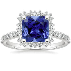 Women's Ceylon Sapphire Halo Ring