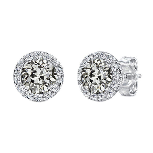 Custom Fine Diamond Stud Earrings 4 ct – main view