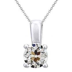 3 ct Diamond Pendant Necklace in 14K White Gold