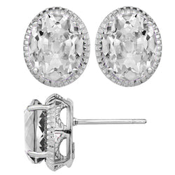 14 Karat White Gold Drop Earrings with Diamond – 8 ct