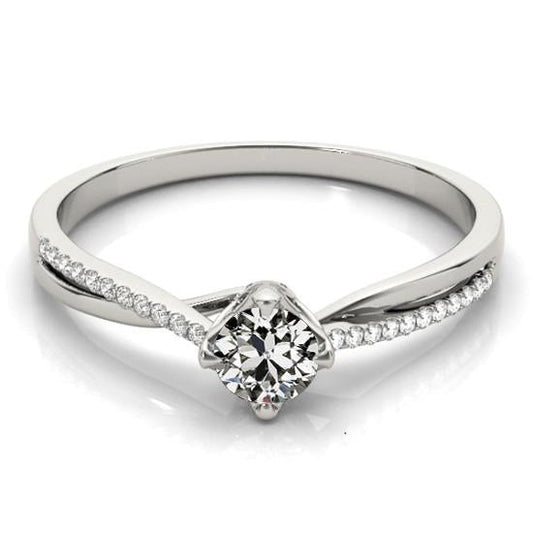 Women's Engagement Ring Old Miner Genuine Diamond 2.50 Carats Twisted Shank