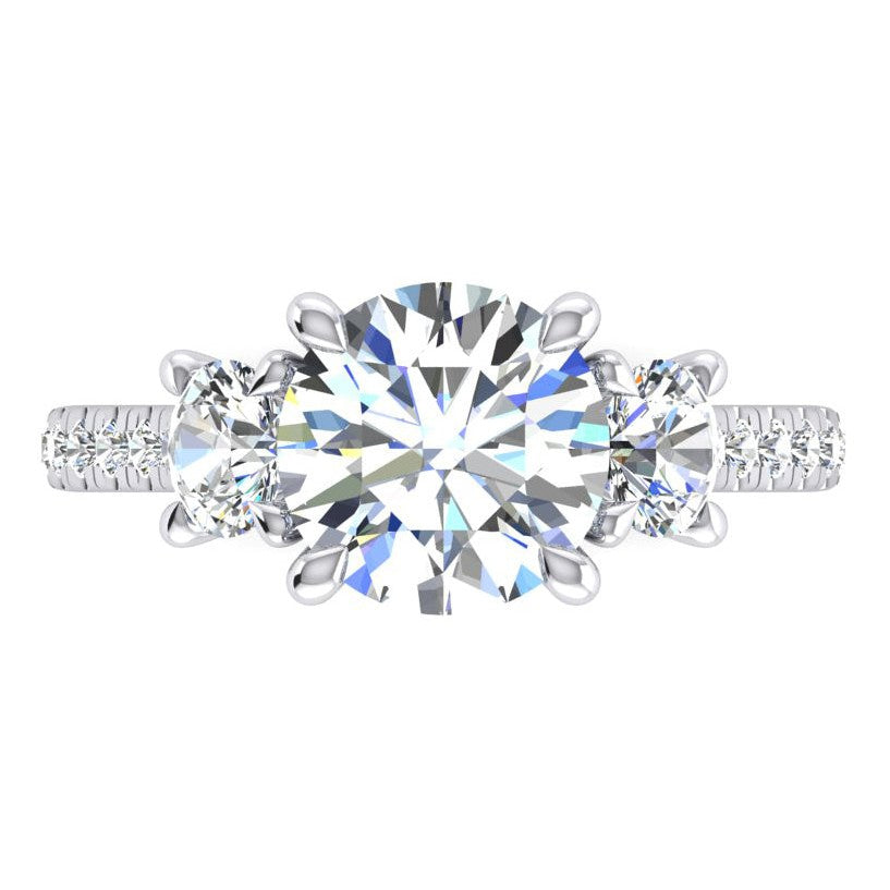 Women's Engagement Ring Round Natural Diamond