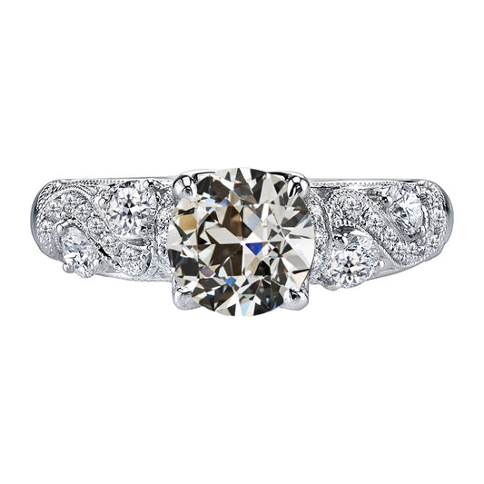 Earth-Mined Diamond Engagement Ring 2 ct 14K White Gold – main view