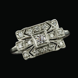 Women’s Old Cut Round Natural Diamond Ring 1.75 Carats White Gold 14K Jewelry