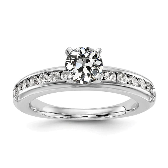 Women’s Ring Round Old Mine Cut Real Diamond Channel Set 2.75 Carats