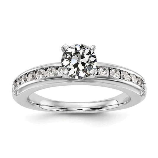 Women’s Ring Round Old Mine Cut Real Diamond Channel Set 2.75 Carats