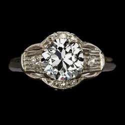 Women’s Round Old European Real Natural Earth Mined Diamond Engagement Ring Gold 4 Carats