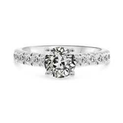 Women’s Round Old Mine Cut Real Diamond 4 Prong Set Gold 3.50 Carats