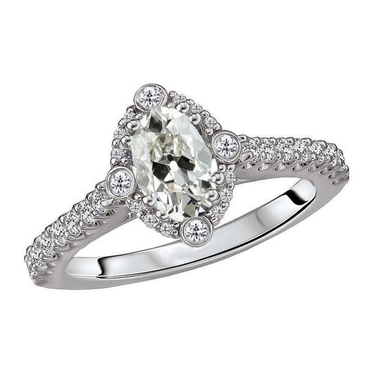 Women’s Round & Marquise Old Miner Real Diamond Halo Ring 5 Carats