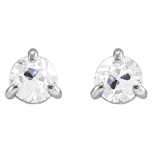 Women’s Stud Earrings Old Miner Real Diamonds 2 Carats Gold 14K