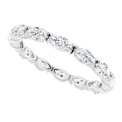 Women's Marquise Cut Lab Grown Diamond Eternity Band 1.40 Carats