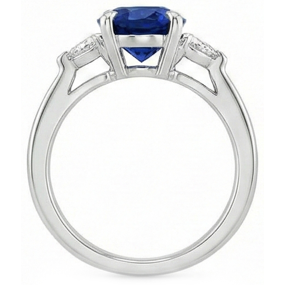 natural oval sapphire 3ct ring side angle
