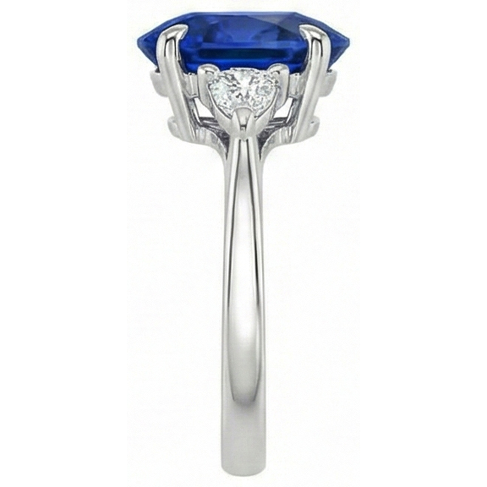 natural oval sapphire 3ct ring on white background