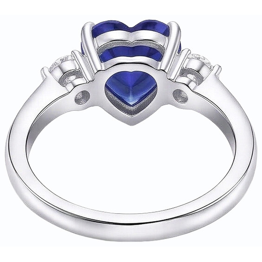 natural round sapphire 2.50ct ring front view