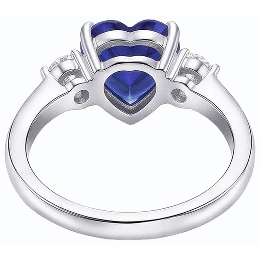 natural round sapphire 2.50ct ring front view