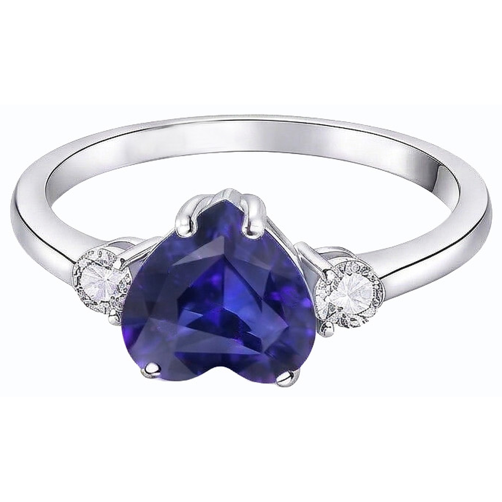 natural round sapphire 2.50ct ring side angle
