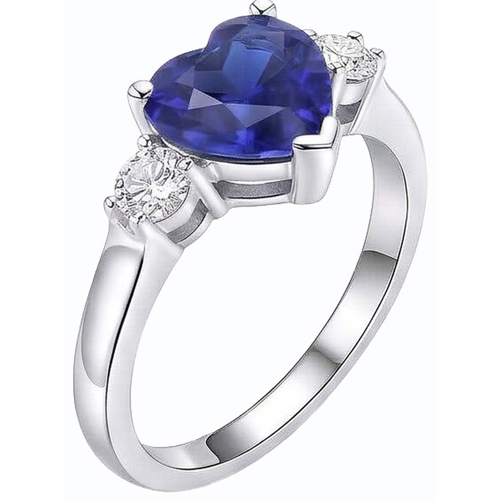 natural round sapphire 2.50ct ring close up detail