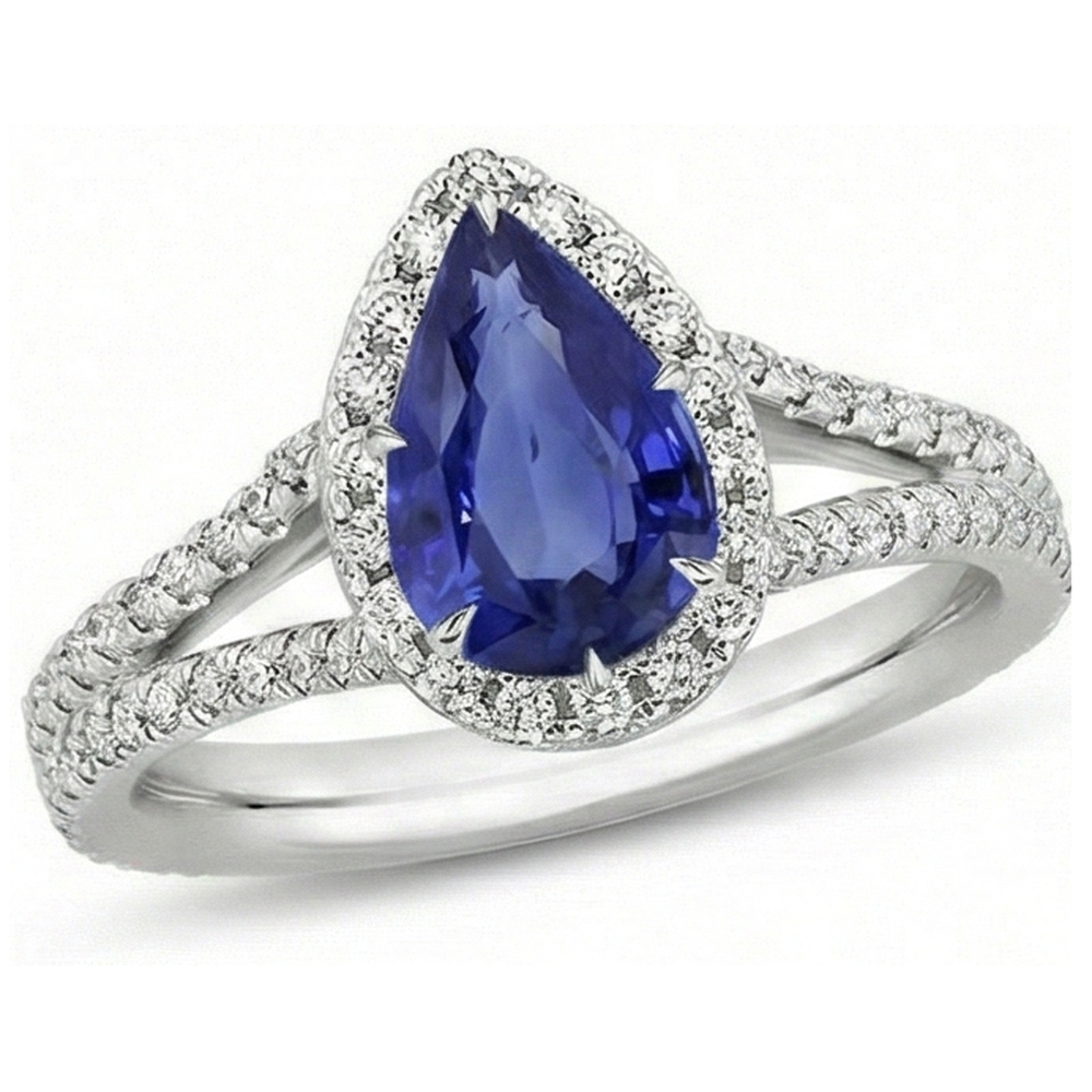 natural round sapphire 5.50ct ring side angle