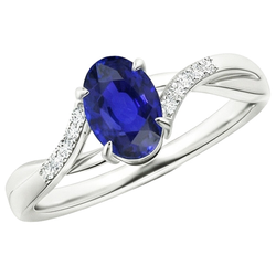 Natural Sapphire Ring 4.75ct - White Gold 14K