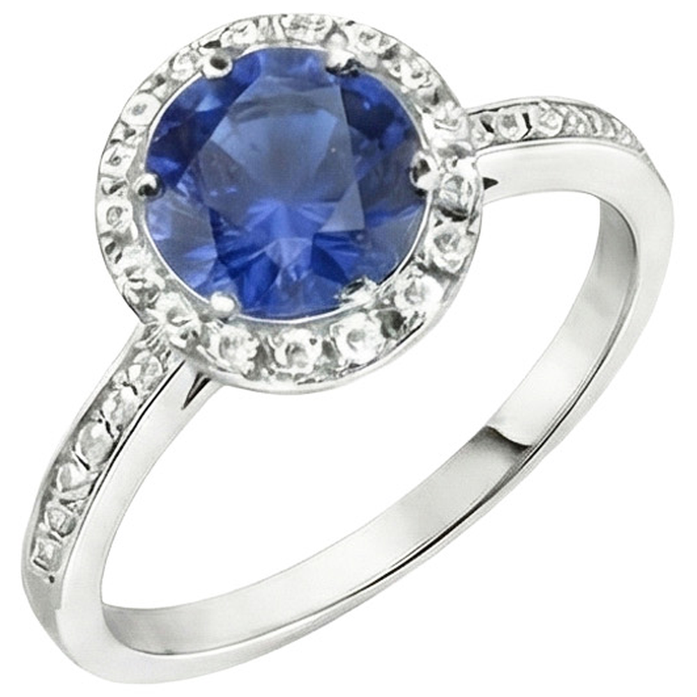 natural round sapphire 2.50ct ring side angle