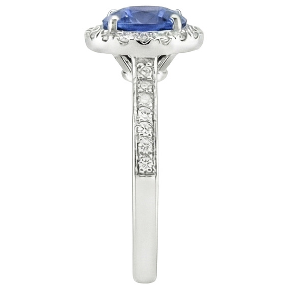natural round sapphire 2.50ct ring top view
