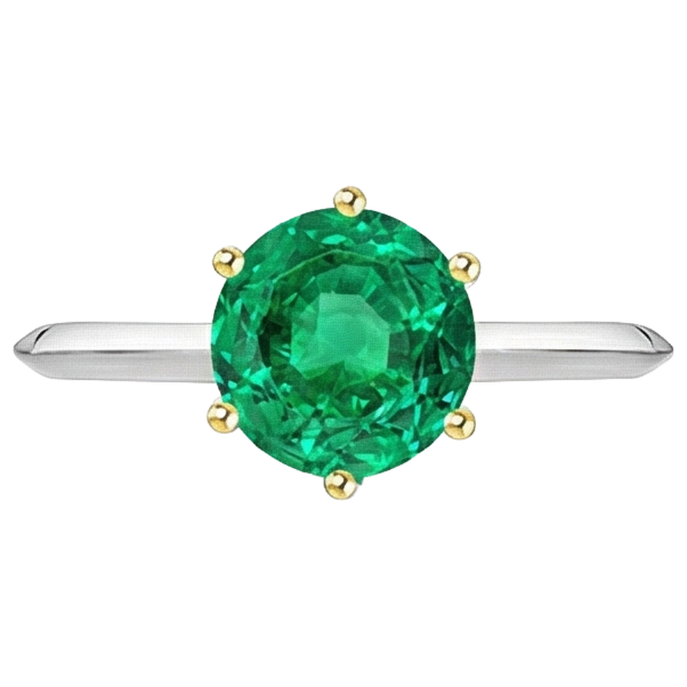 Earth-Mined Fine Emerald Precious Stone Ring – profile view