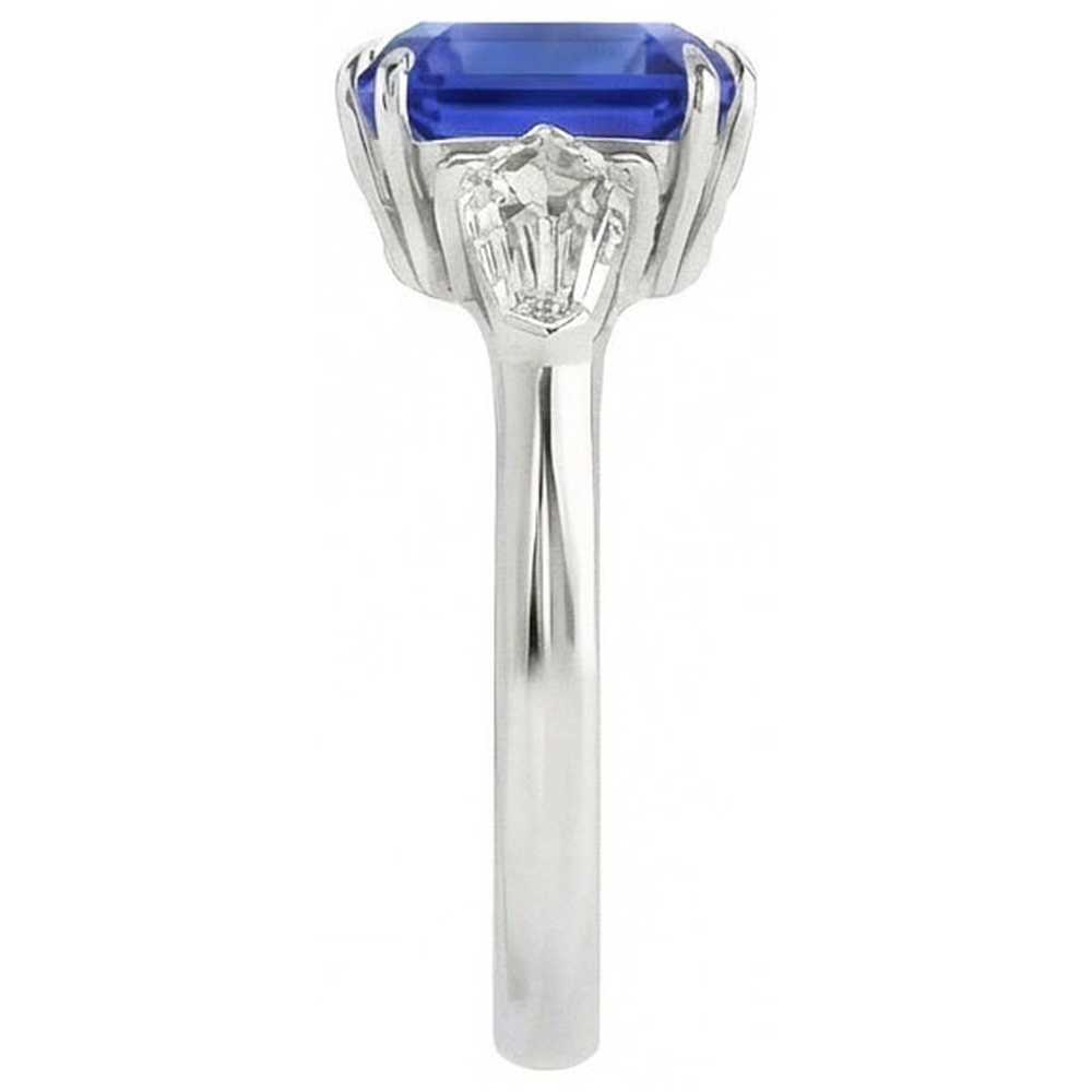 Womens Sapphire Ring Asscher Cut 2.50 Carats Tapered Baguette Natural Earth Mined Diamond ( Not Lab Grown )s