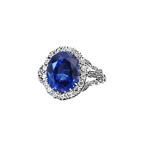 Womens 8 Carat Halo Sapphire Engagement Ring