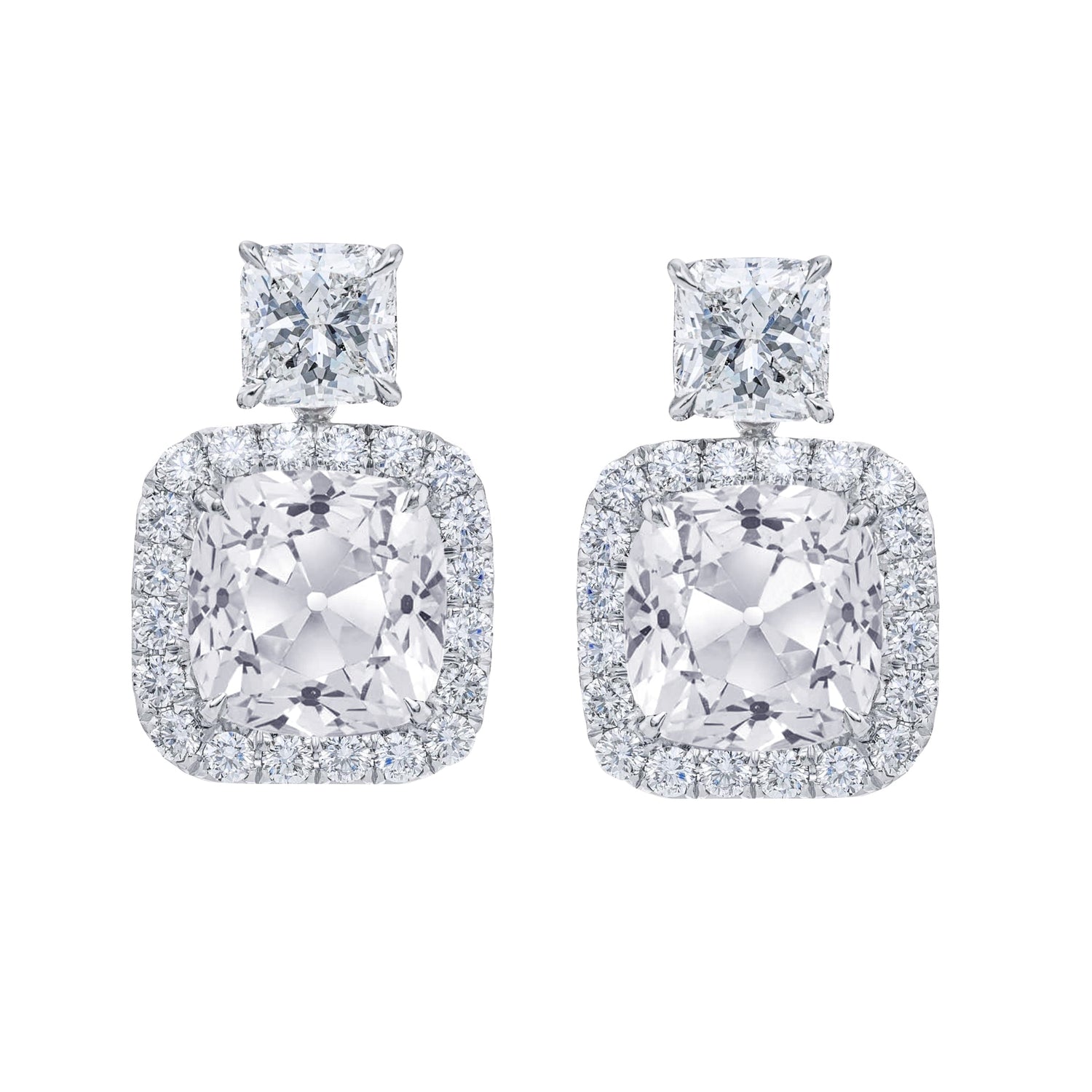 Earth-Mined Fine Diamond Earrings 12 ct 14K White Gold – main view